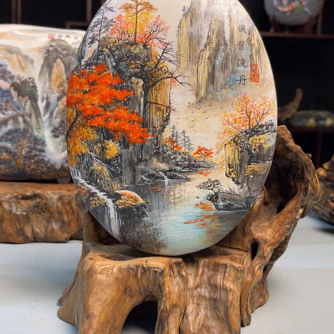 石材枫叶流丹 家居摆件