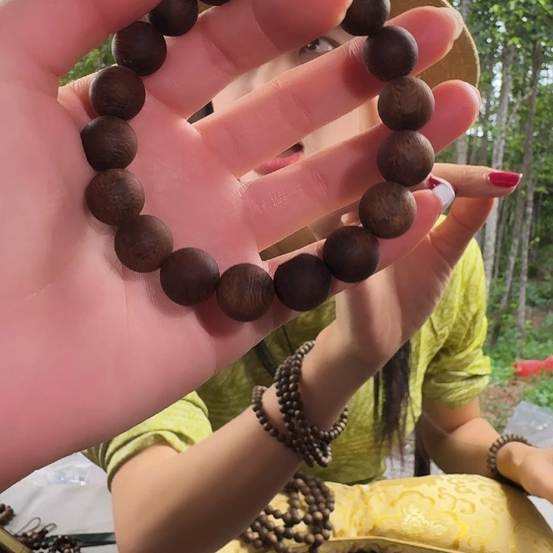 沉香香囊沉香白棋圆珠单圈卡12发一沉水