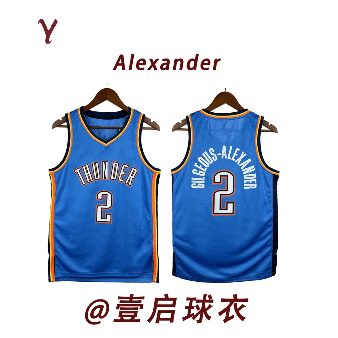 【亚历山大】[3标]球衣合集SW球迷版雷霆队休闲篮球服热压贴布球衣