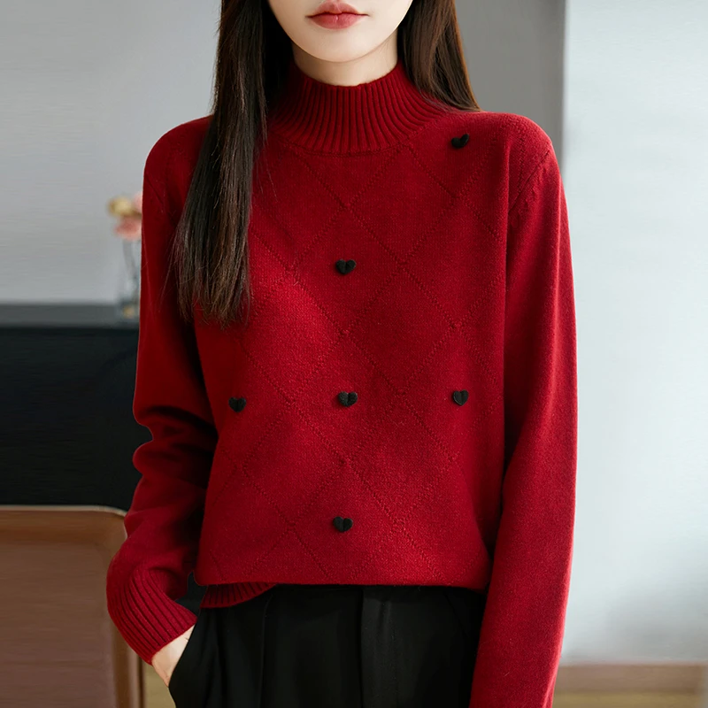 独特漂亮巨好看上衣冬季内搭可外穿毛衣2025新款半高领打底衫显瘦