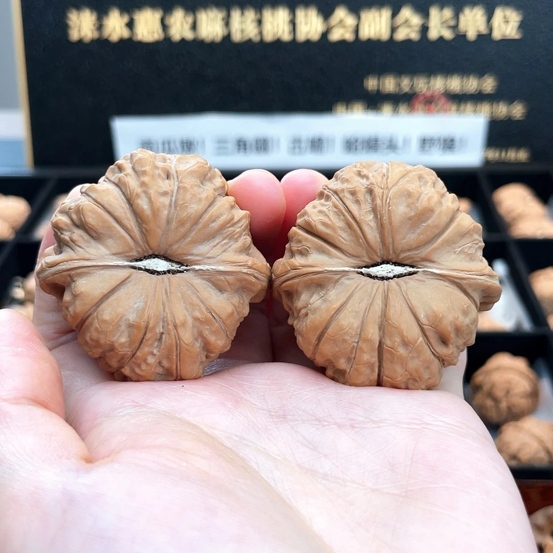 把件文玩核桃46尺60克大圆瓜深凹底蝴蝶肩4613