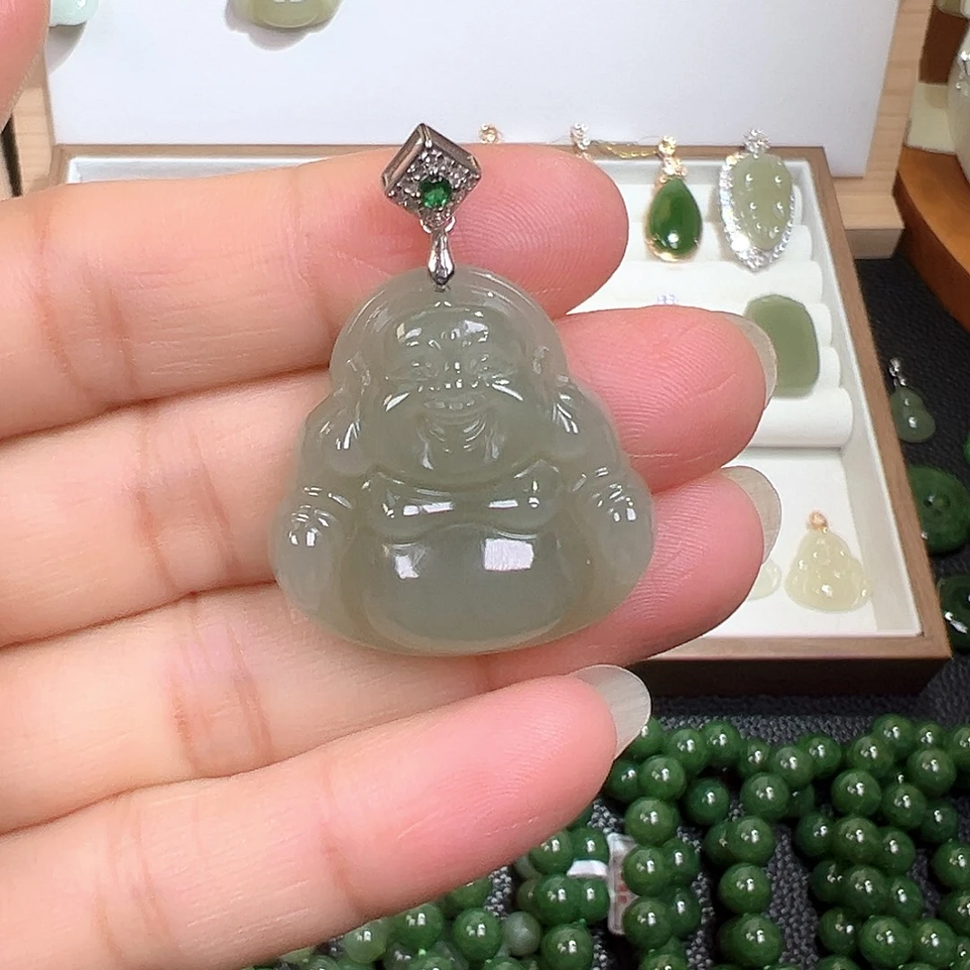 和田玉银S925镶嵌颈饰