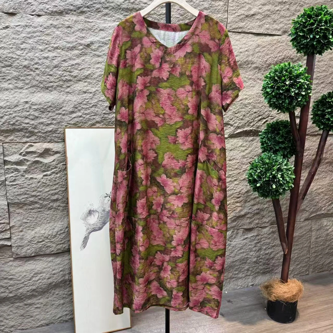 8968新款夏季优雅减龄清爽碎花连衣裙QZ