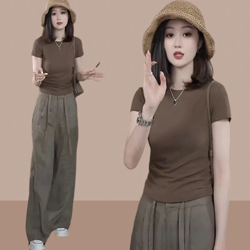 拉夏贝尓夏装搭配一整套小个子穿搭夏季套装女装新款休闲时尚两件