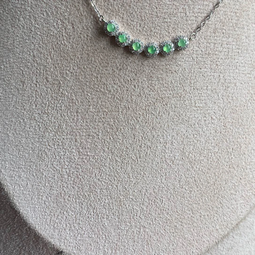 翡翠银S925镶嵌颈饰项链