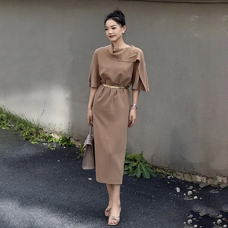 【商场同款】女装夏季新款时尚轻奢端庄优雅宴会连衣裙长裙550011