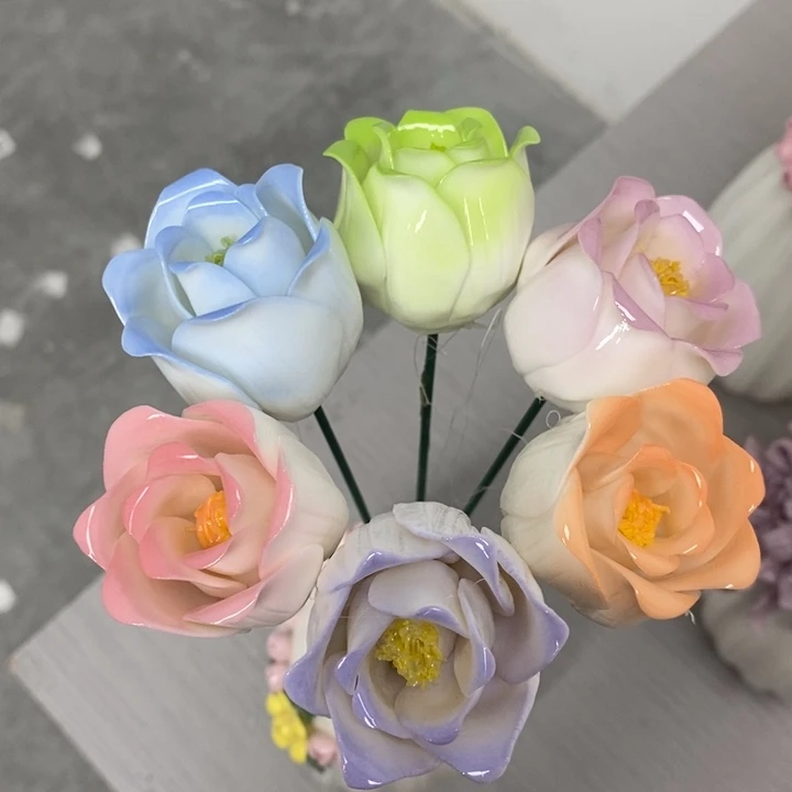 陶瓷陶瓷材料7朵铃兰花