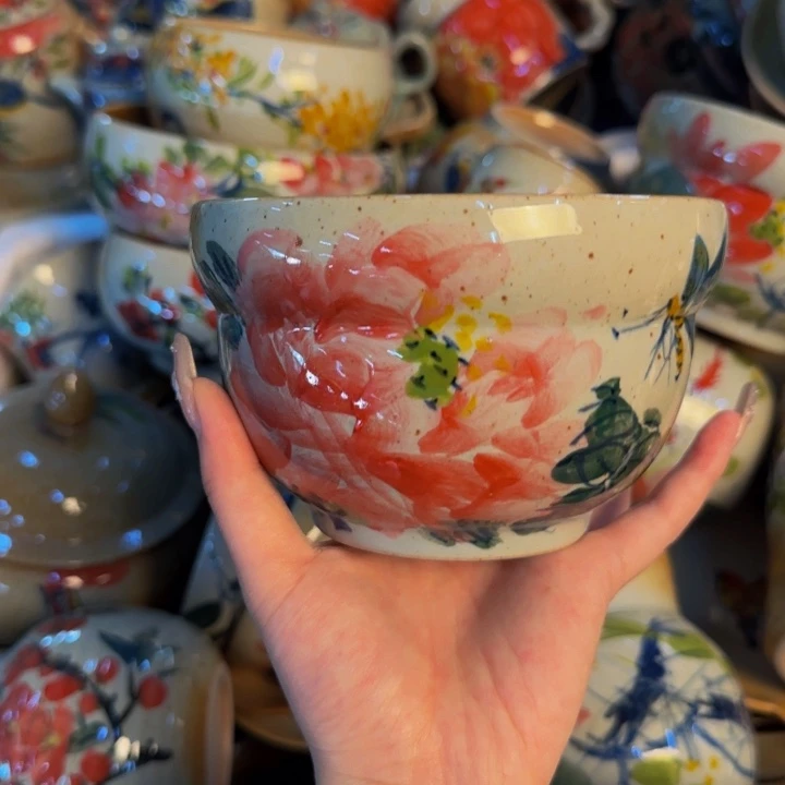 瓷片手工手绘细微不一样