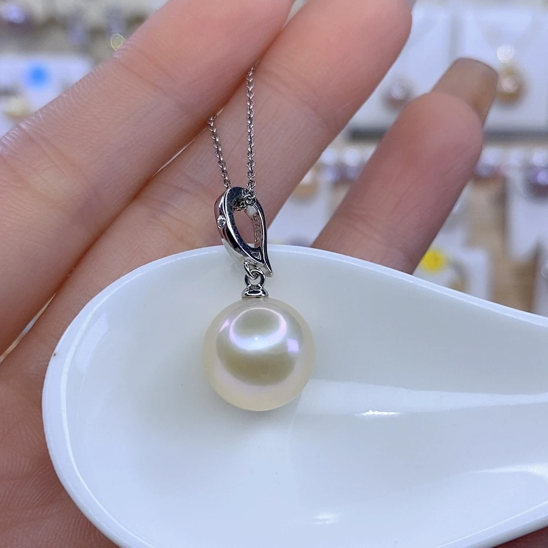 银S925镶嵌淡水珍珠颈饰