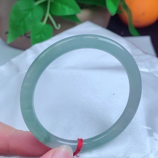 翡翠手镯未镶嵌   圆条53 叮当镯