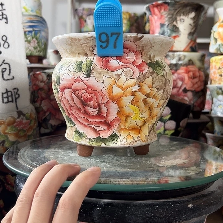 景德镇手绘花盆满38包邮偏远地区除外