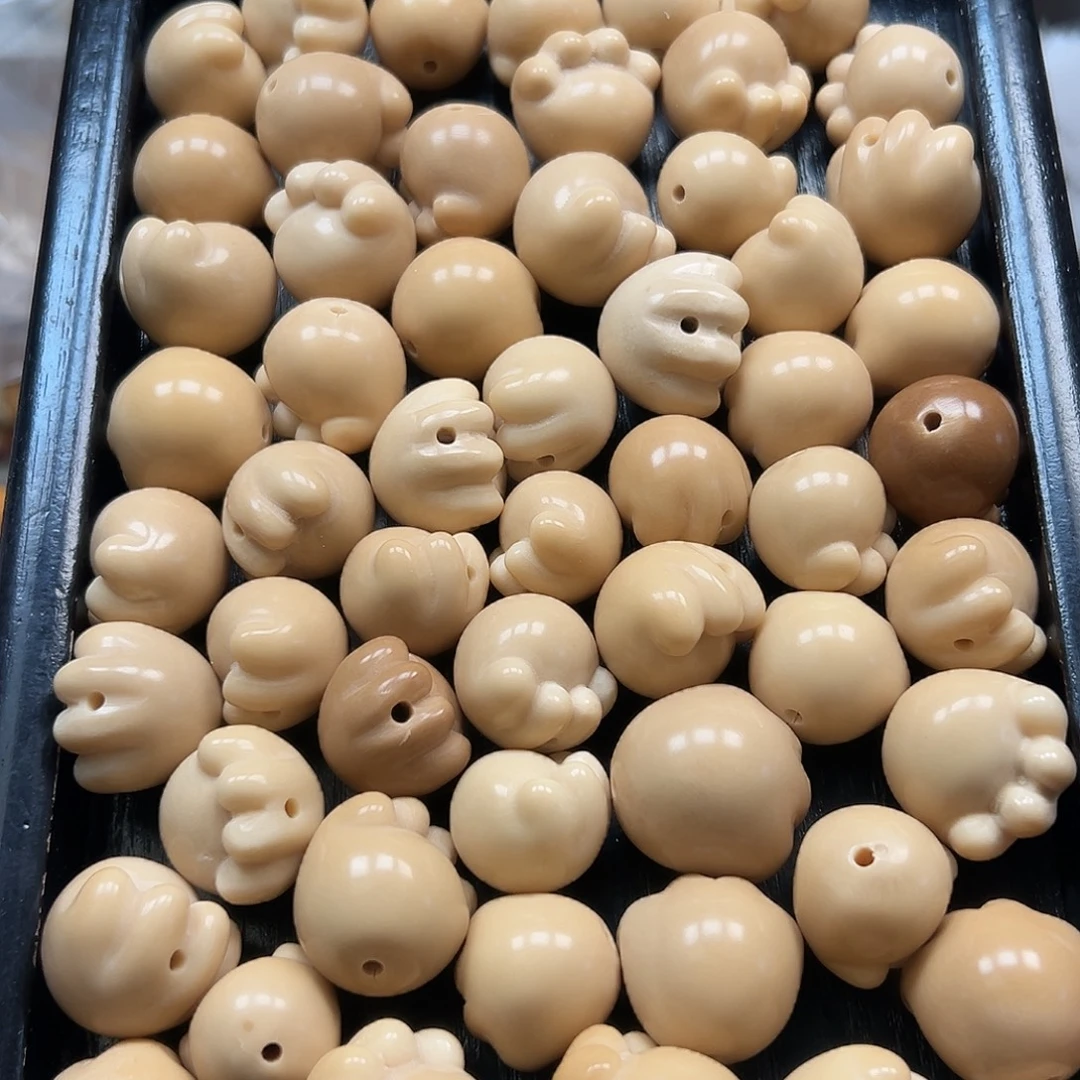 B***.手串菩提根/象牙果瑕疵奶茶猫爪12颗
