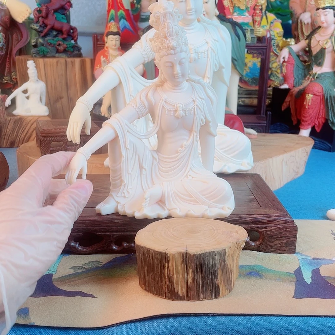 雨***轩石材自在观音摆件