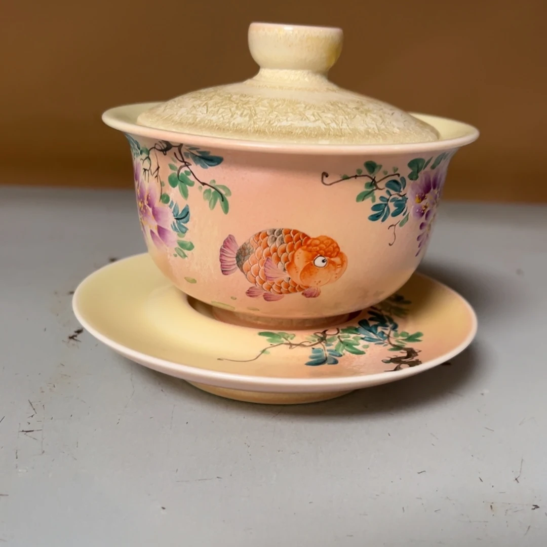 青****柴烧手工手绘陶瓷