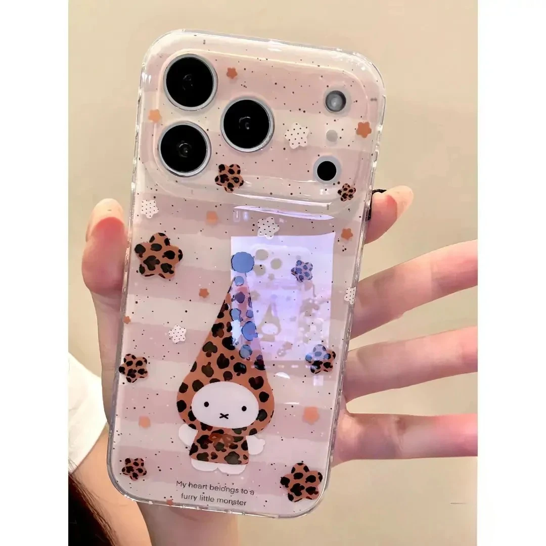 IMD韩系豹纹猫咪手机壳适用苹果小米荣耀小米双层OPPO卡通vivoS30