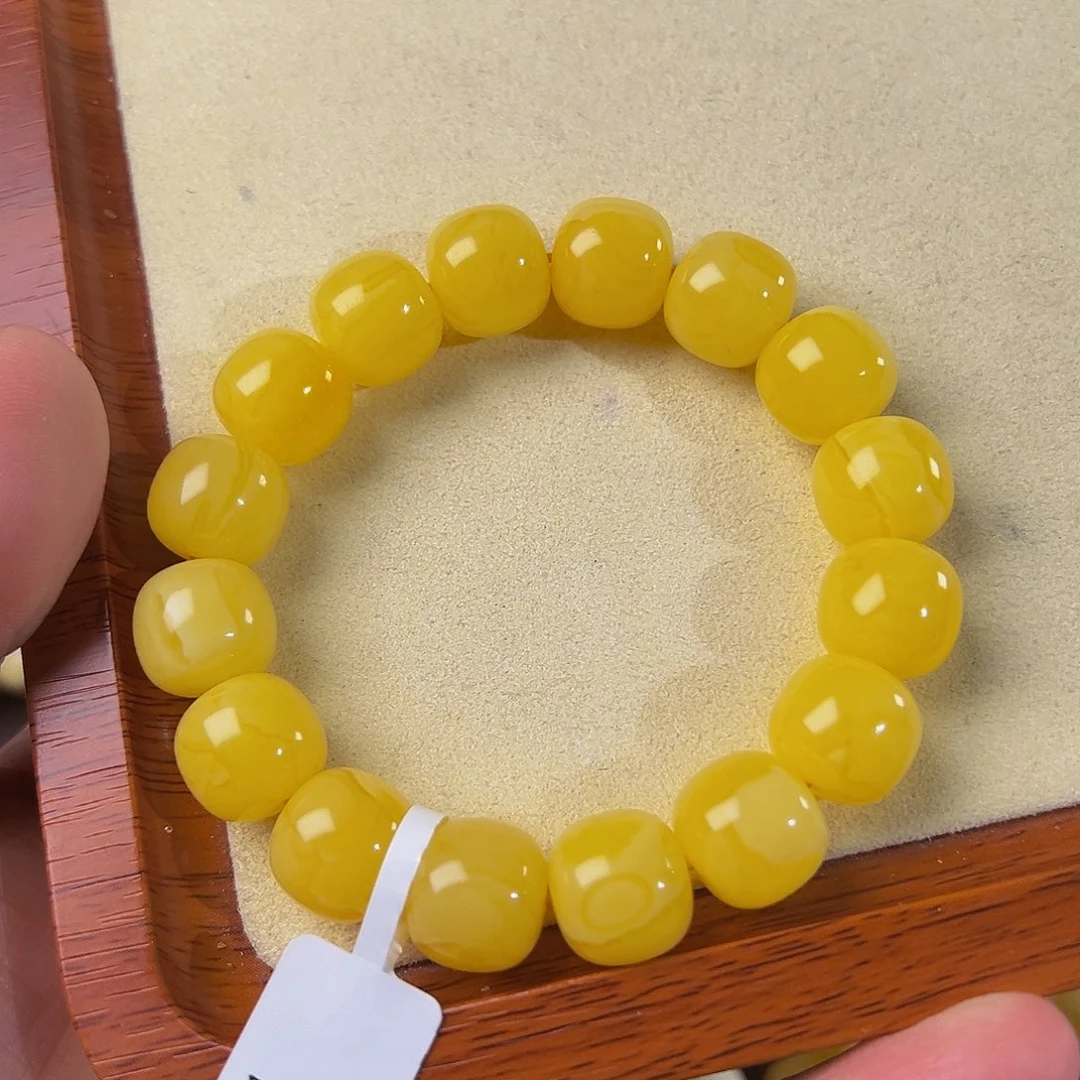 琥珀手链未镶嵌焦皮同料老型13 m