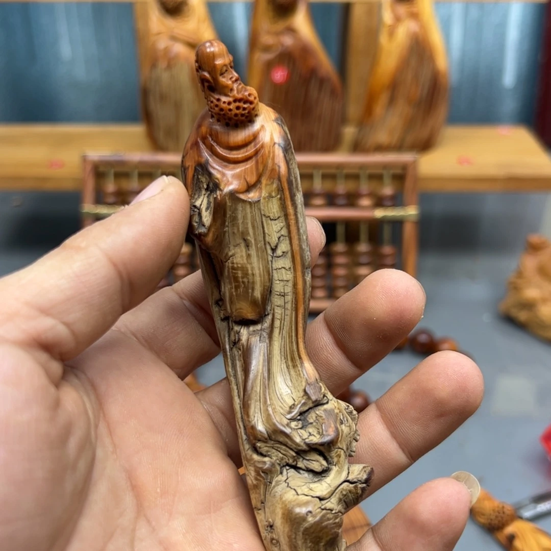 周***木崖柏木摆件手把件