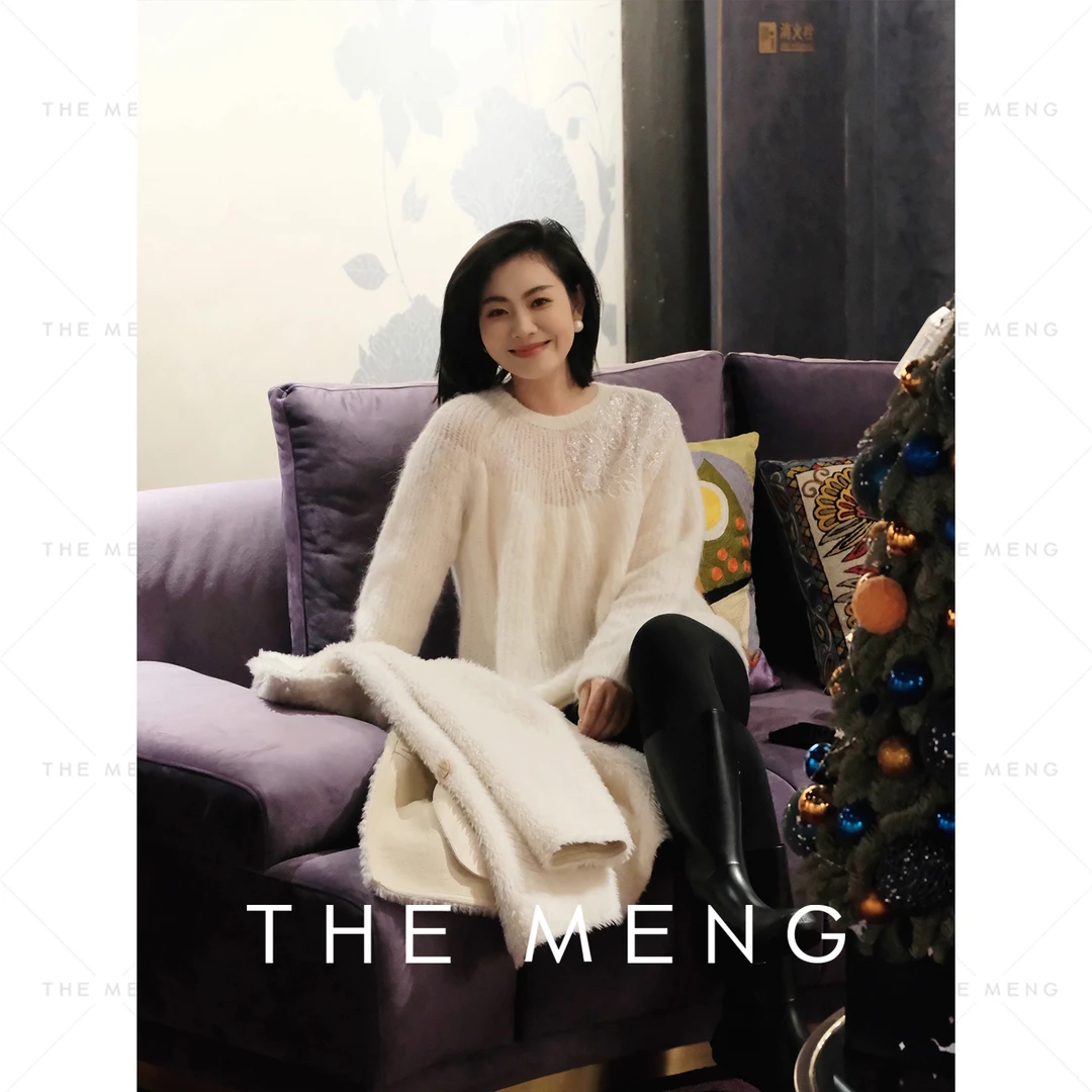 THE MENG【芙蓉】轻暖羊驼毛锁温御寒通勤毛针织衫#M244E0262