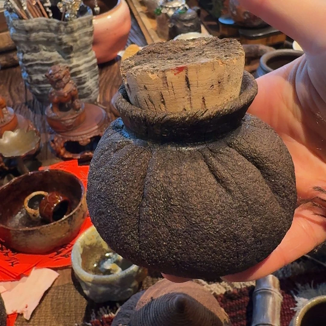 柚子茶叶罐。手捏款。