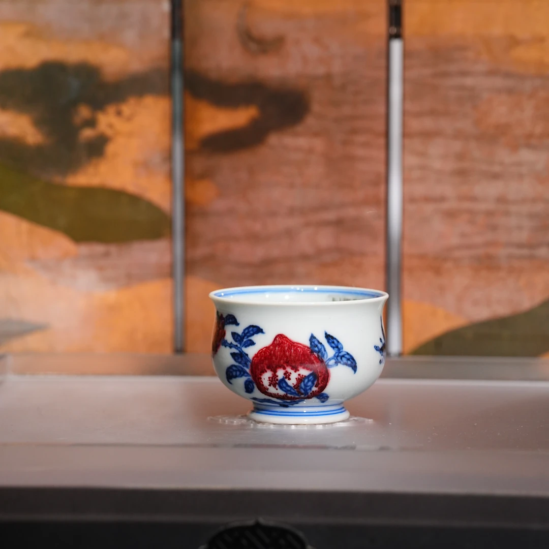 永明尚玩丨 桃子小炉式杯60ML景德镇陶瓷茶具