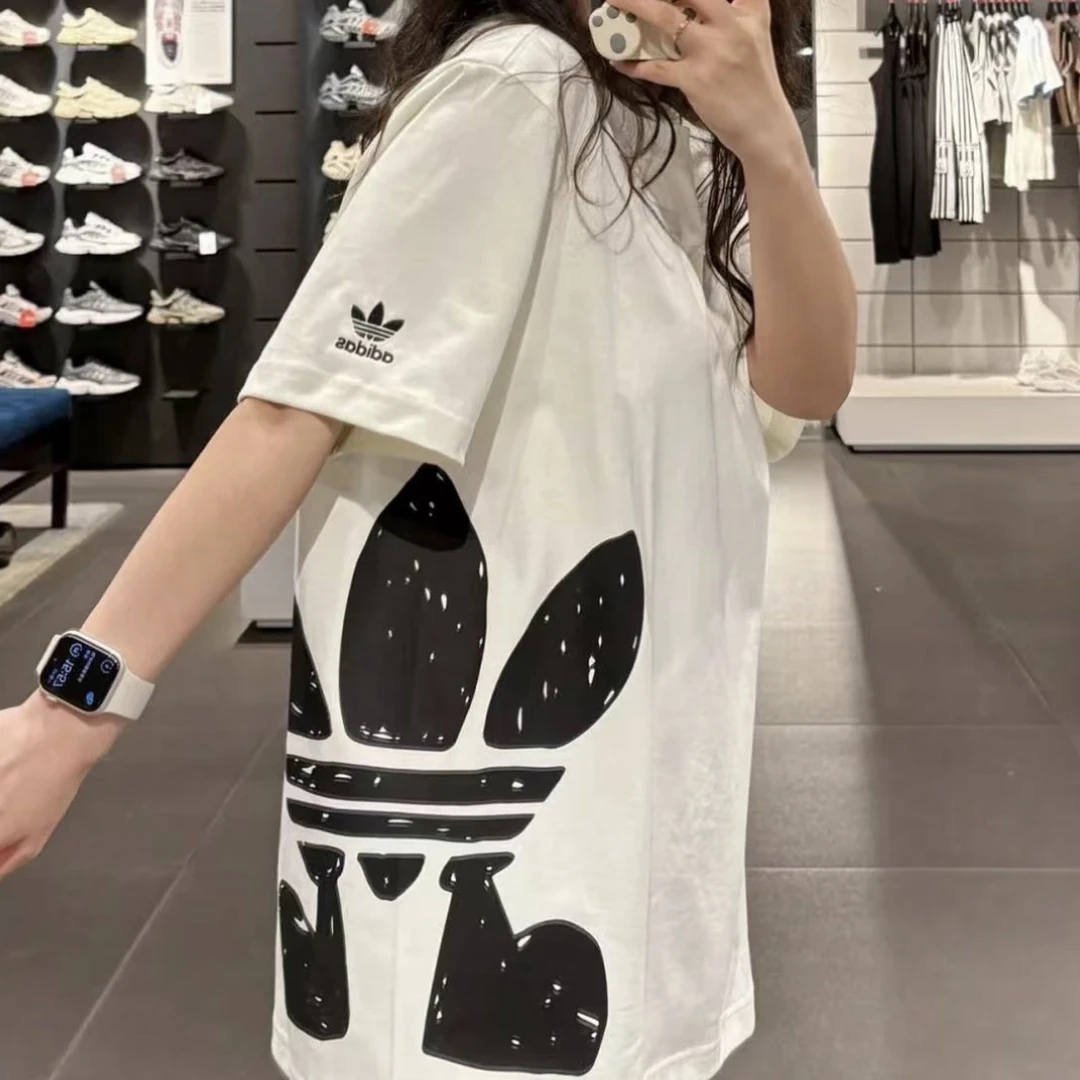 阿迪达斯三叶草 秋冬新款透气时尚百搭 中性运动t恤短袖JD3246