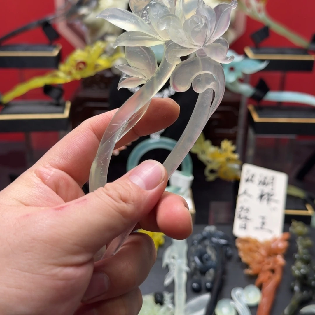 岫玉发饰未镶嵌玉**晴明君玉簪就是好看