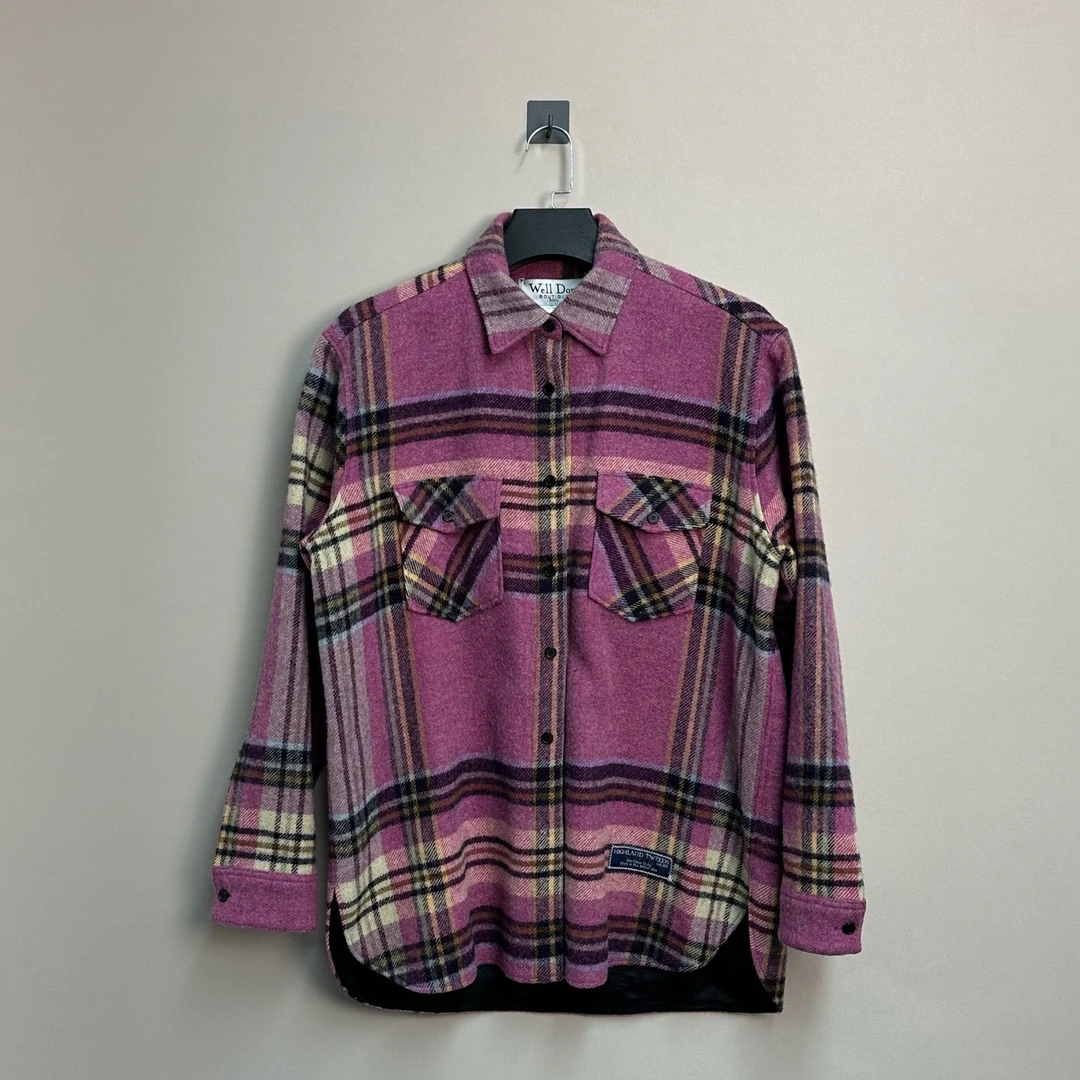 99新 WE11 DONE 粉色经典格纹羊毛外套/2码/公价5790