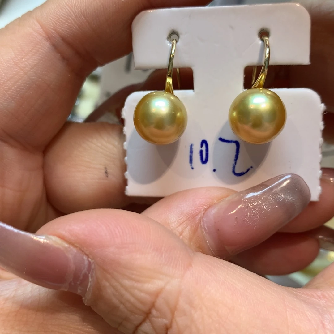 海水珍珠耳饰14K金镶嵌