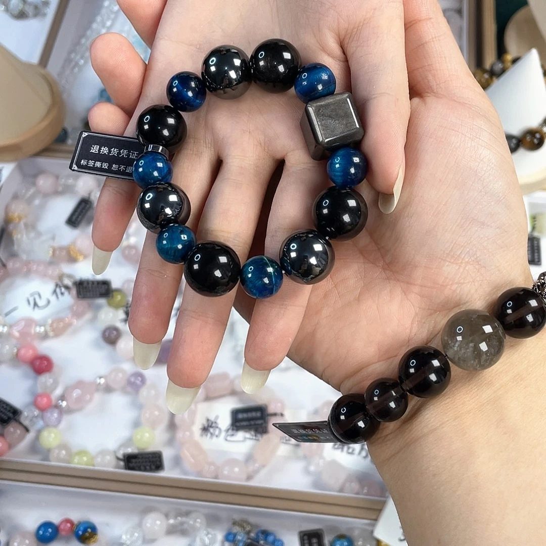 水晶手链银S925镀金镶嵌