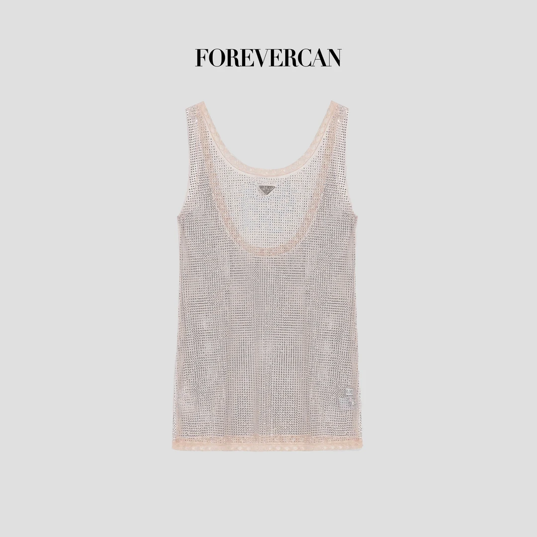 FOREVERCAN“柔焦落日”施华洛烫钻罩衫+纯色吊带背心SD21669