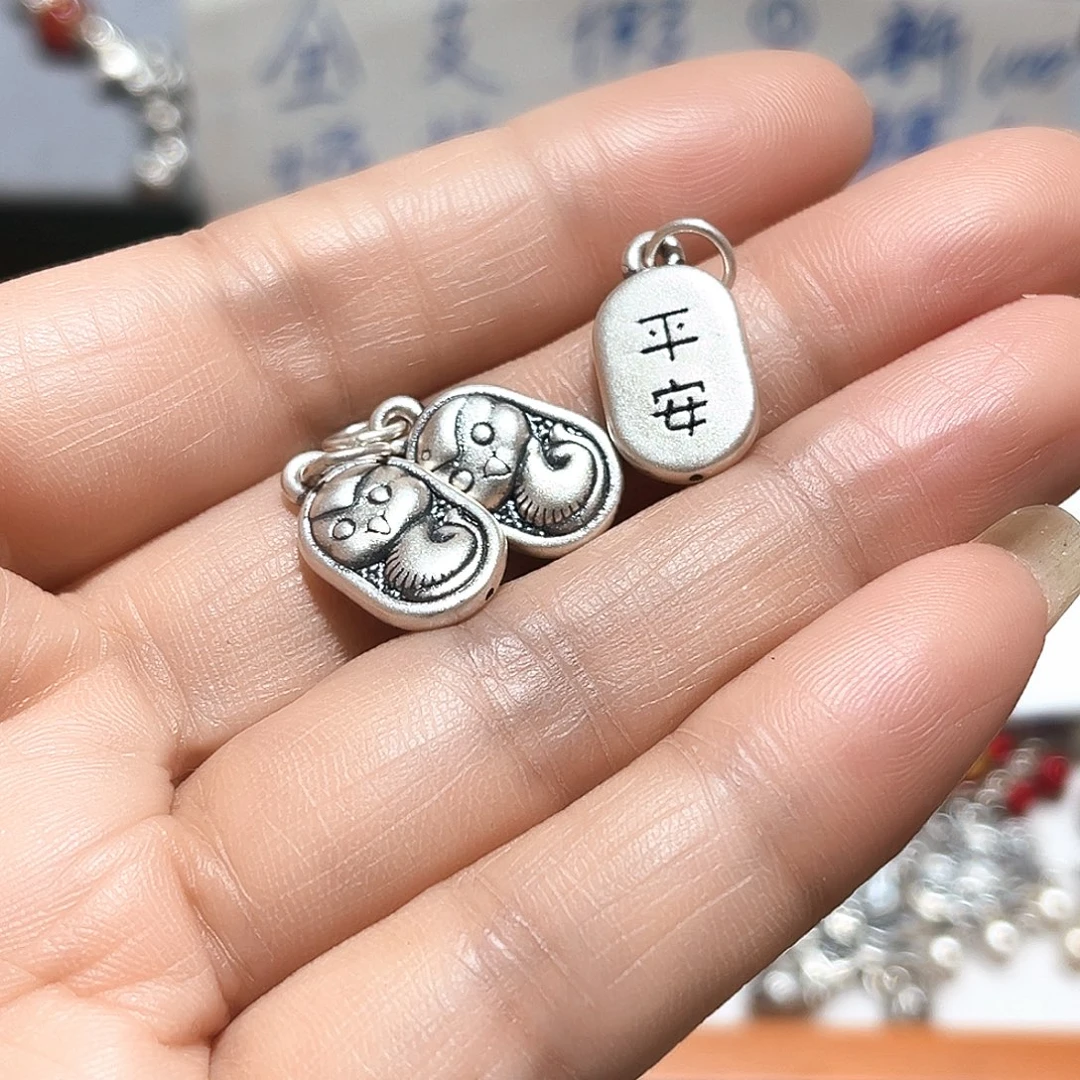 珐琅吊坠足银0063
