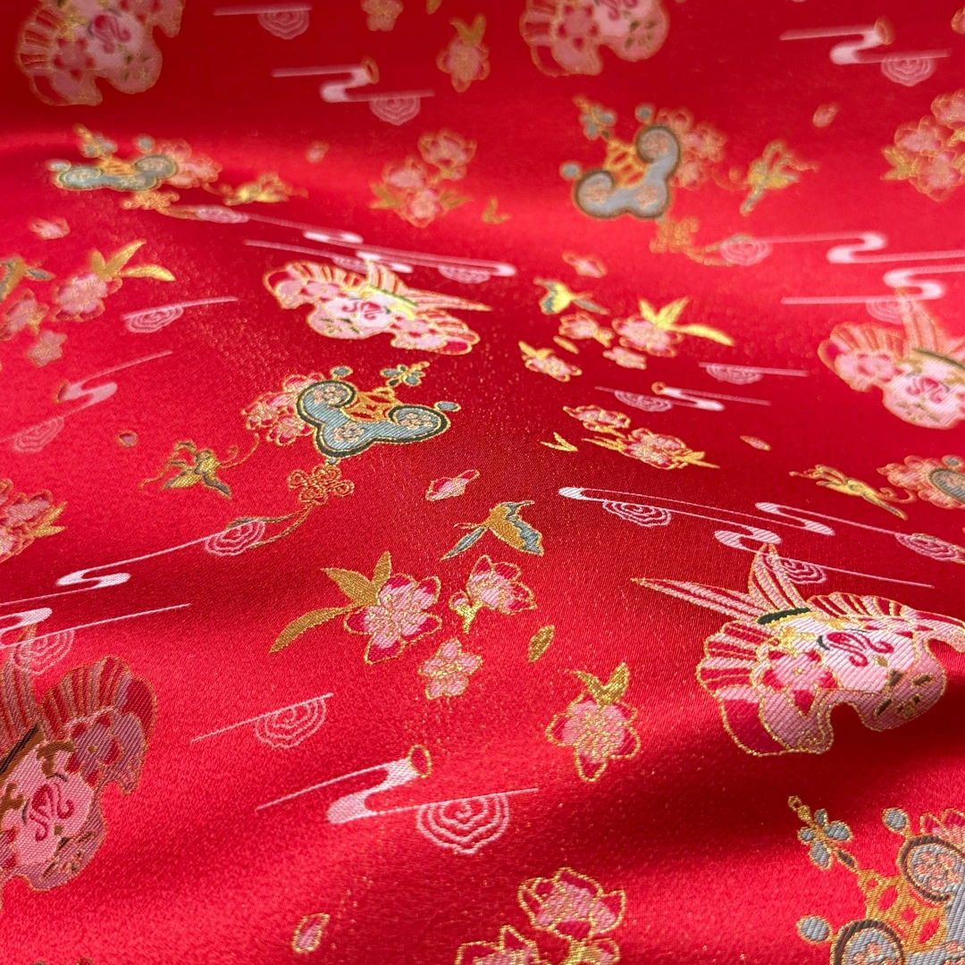 非遗老宋锦桃鸢如意纹织金宋锦100桑蚕丝