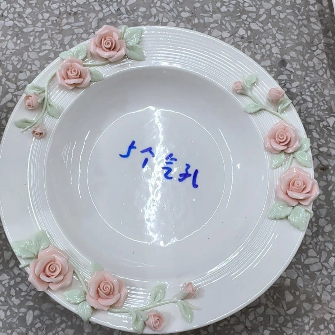 瓷片微瑕玫瑰花草帽