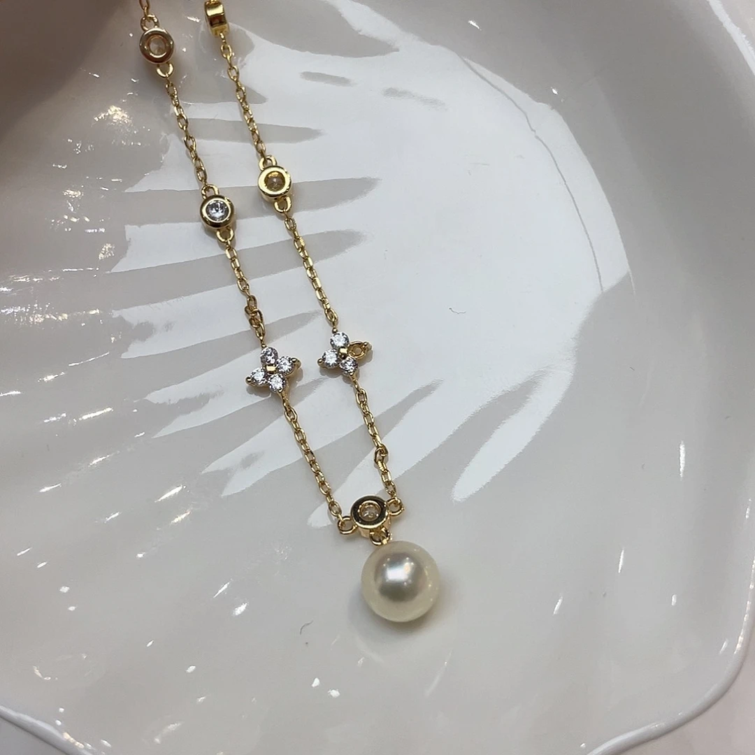 银S925镶嵌手绳海水珍珠