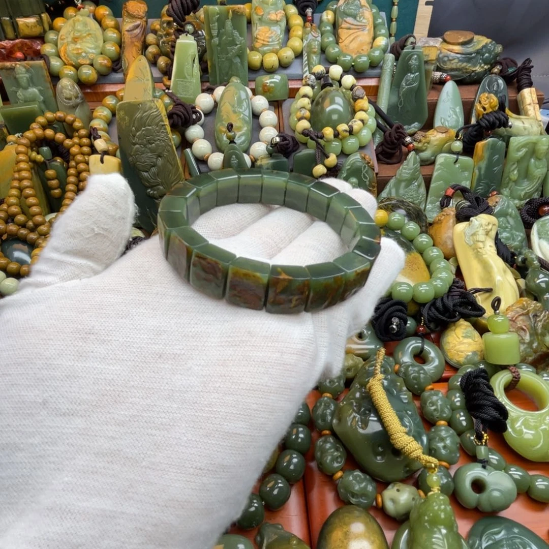 无***道岫岩河磨玉（透闪石质玉）未镶嵌手链