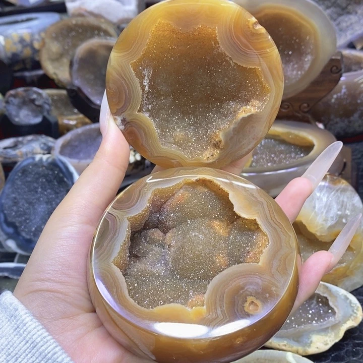 未镶嵌珠宝半成品紫晶黄啵啵盆