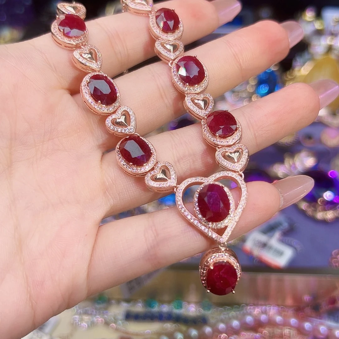 红宝石银S925镶嵌红宝石喜**?