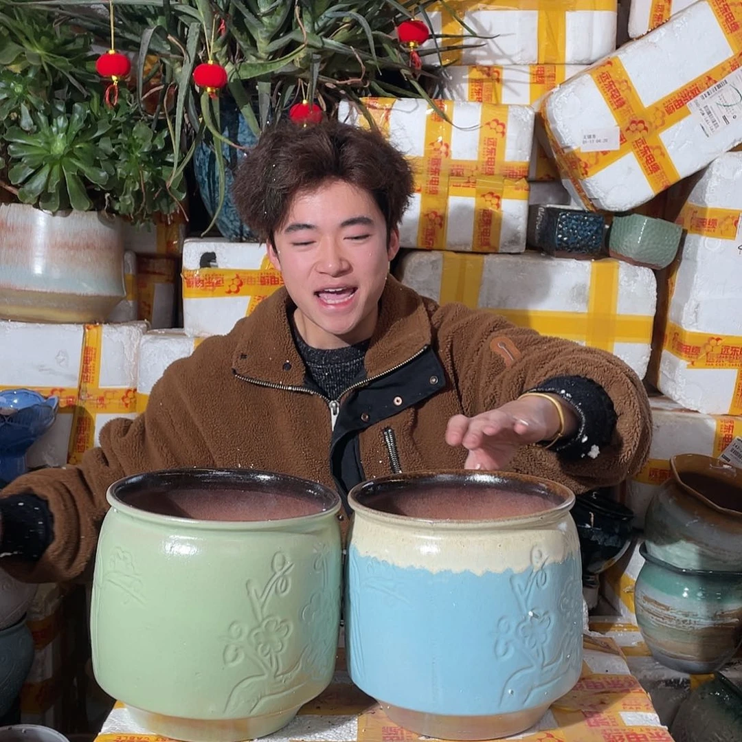 无铅玻璃宜兴紫砂花盆