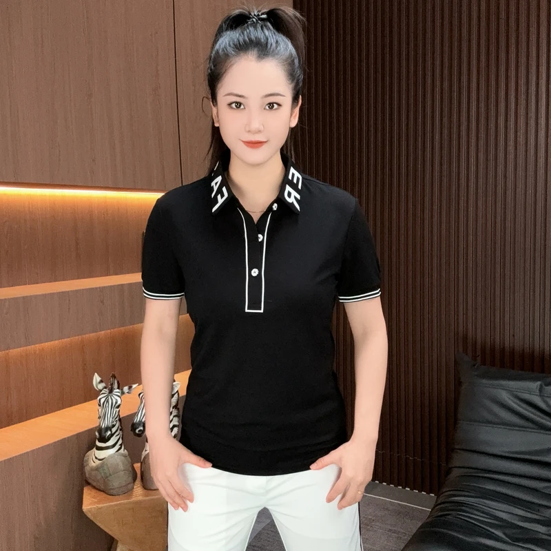 【超时速男装】夏季新品欧品字母翻领潮流轻奢时尚修身POLO短袖8217