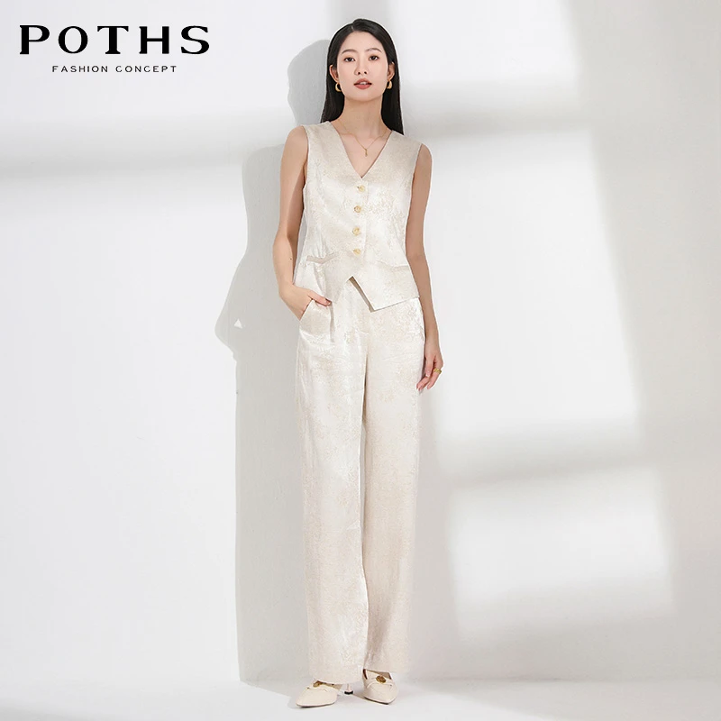 2025夏季新款气质百搭宽松显瘦马甲直筒裤套装女85240076