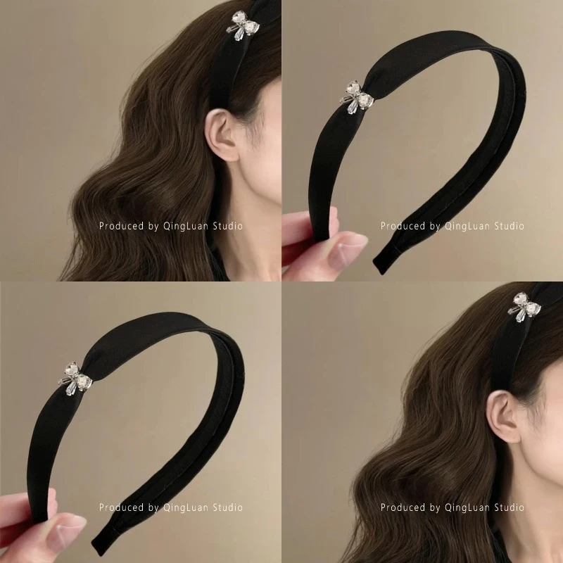 静奢藤咖~缎面高级感气质发箍女2025新款简约优雅蝴蝶结发旅头箍