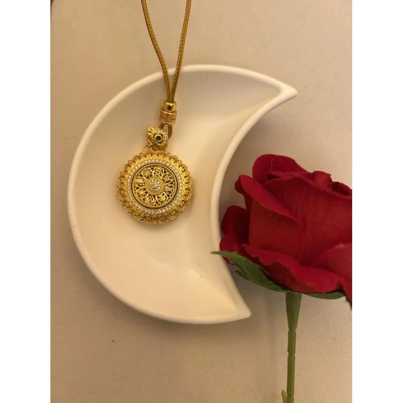 合金项链 合金项链 金之秀珠宝  新中式花丝如意旋转八宝罗盘项链