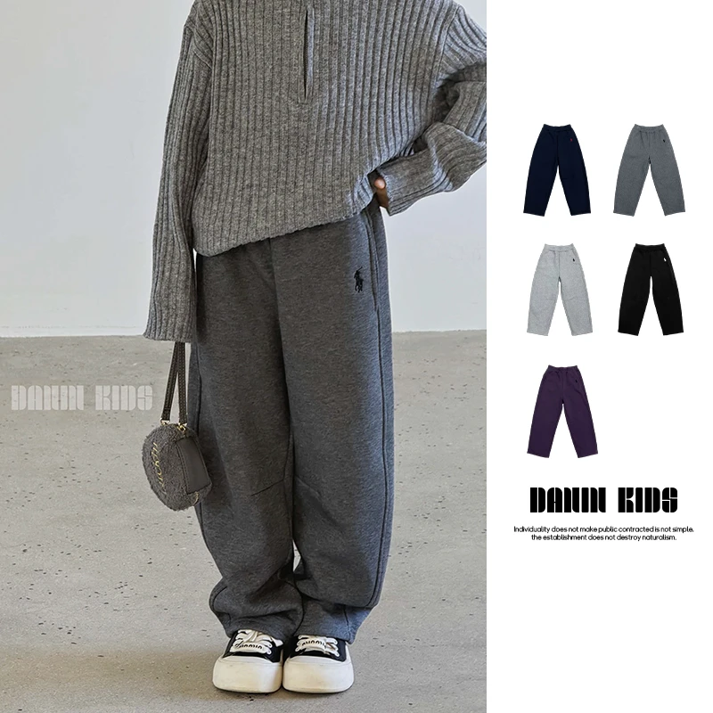 嗒囜【校服裤！软FuFu】加绒加厚秋冬装儿童卫裤宽松微阔运动休闲裤