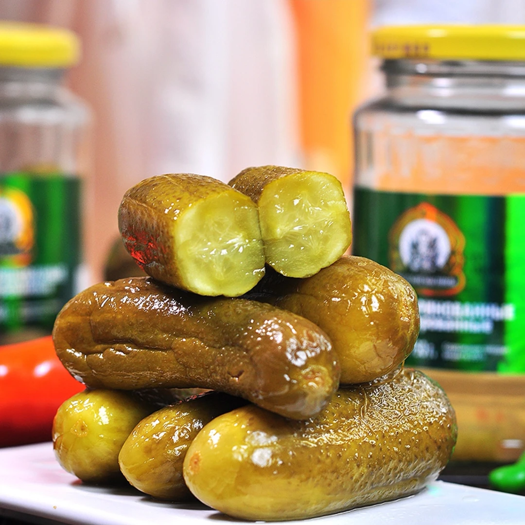 到手2瓶俄罗斯风味酸黄瓜大容量750克乳黄瓜脆黄瓜
