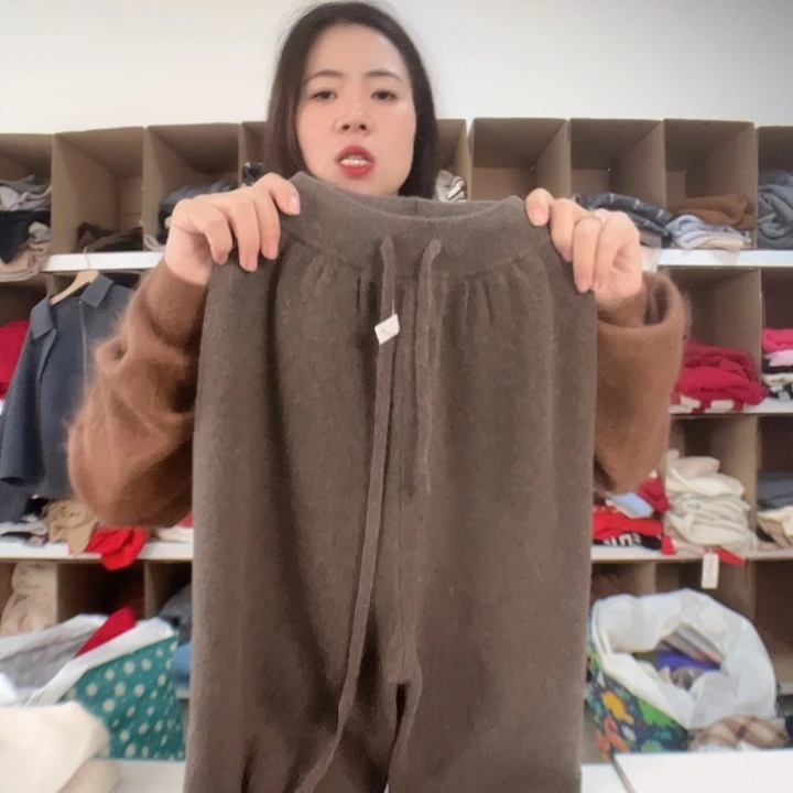 纯山羊绒阔腿裤假一赔三