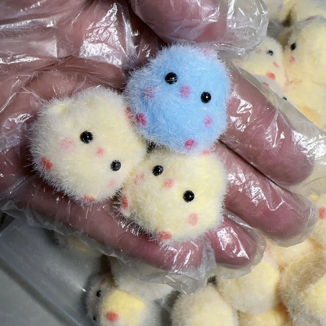 纯手工食品级硅胶捏捏成品小鸡崽手作自制diy挂件绿紫蓝黄小鸡崽