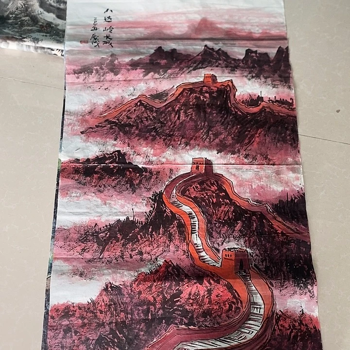 国画四尺手绘山水