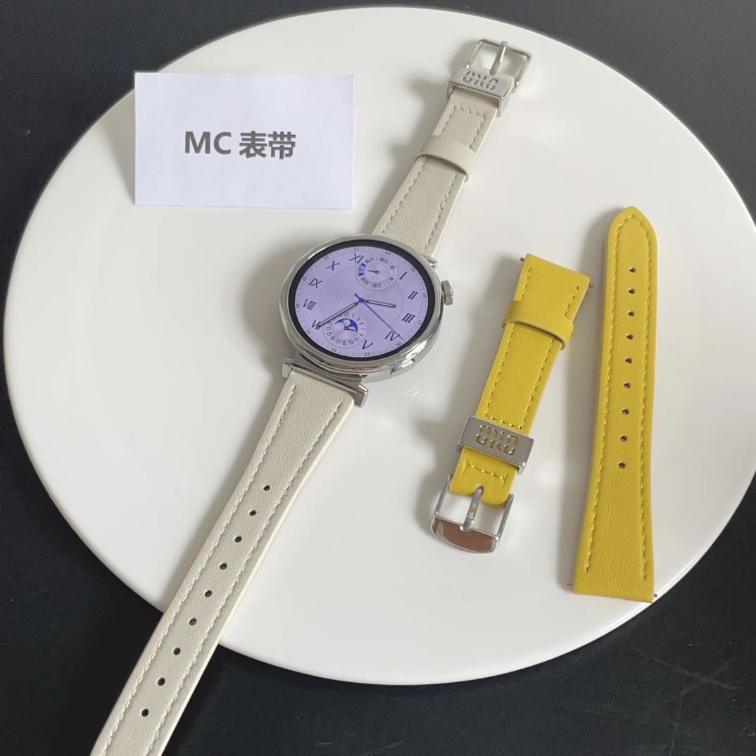 MC真皮miu系表带适用华为gt5手表gt4小米手表S4等腕带oppox2mini