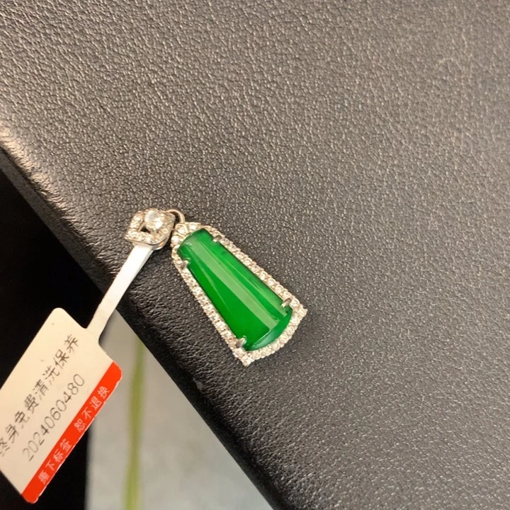 【闪购商品】翡翠颈饰银S925镶嵌天然翡翠