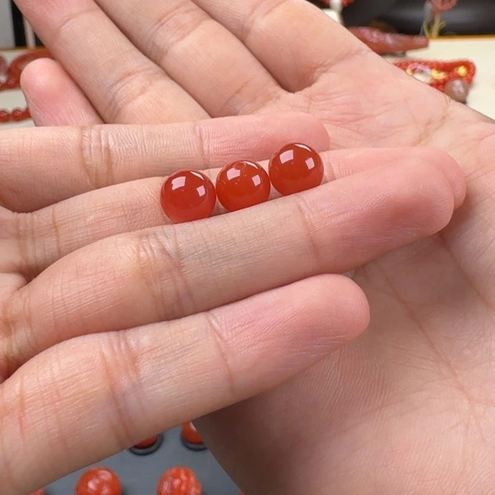 子***夜未镶嵌单珠8.0x2 8.2南红玛瑙